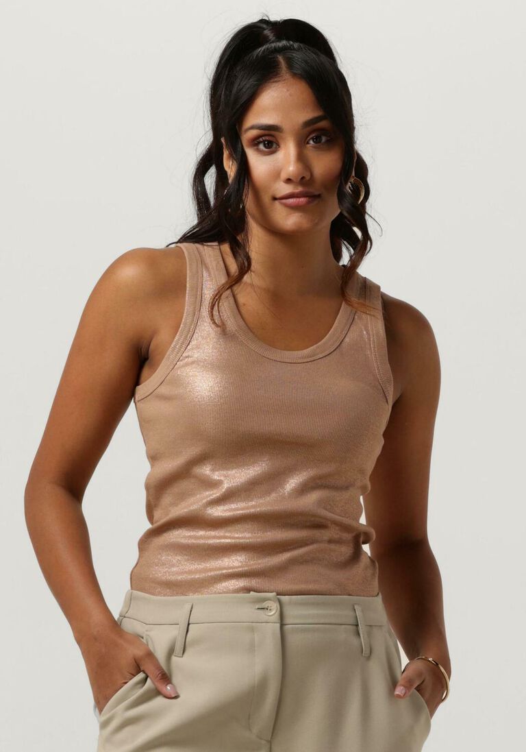 SUMMUM zand summum top rib tanktop cotton rib