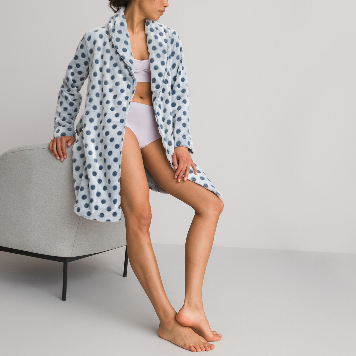 COLEÇÕES LA REDOUTE<br>Robe de vestir em malha de lã texturizada com bolinhas