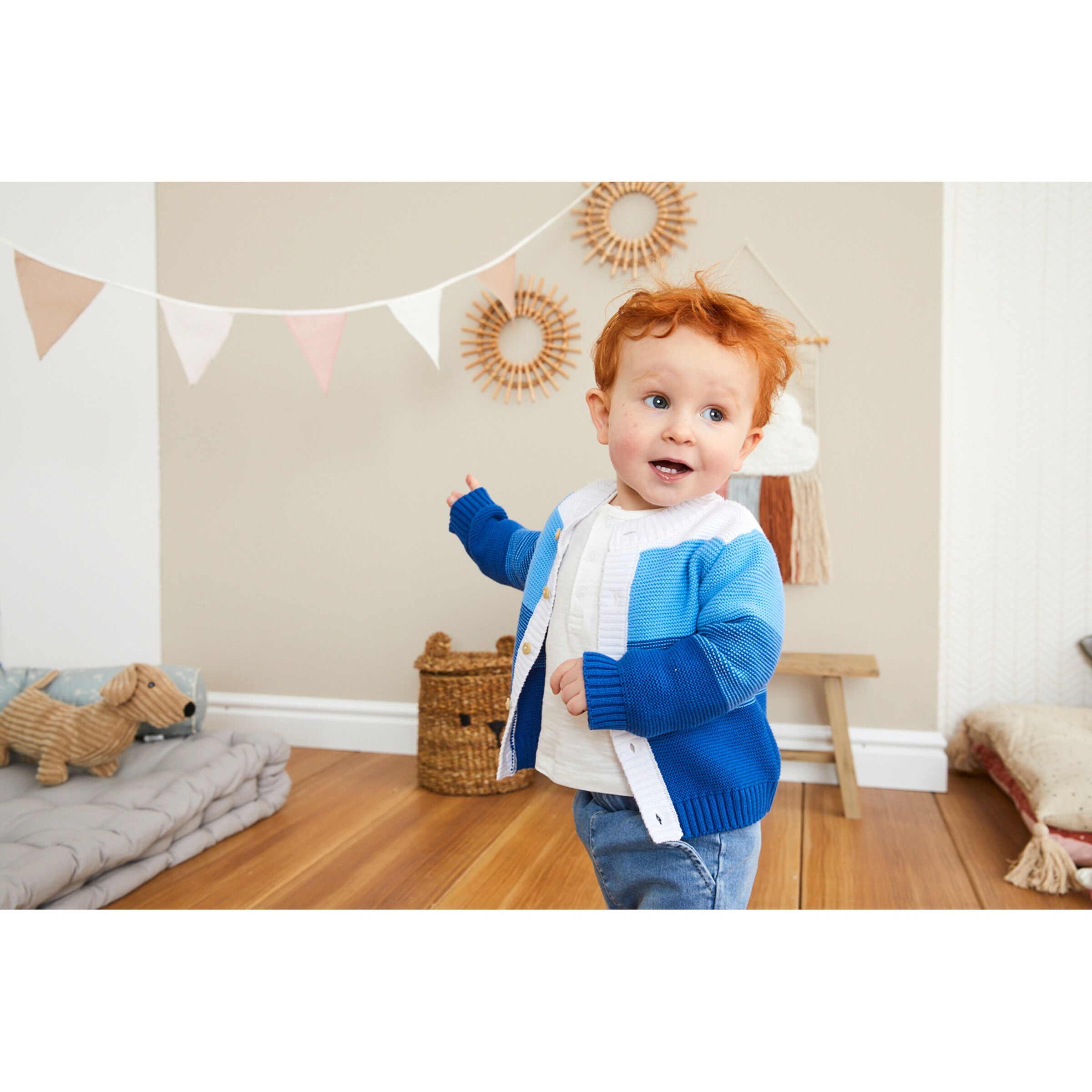 Lilletots - Captain Boys Strickjacke Blockstreifen