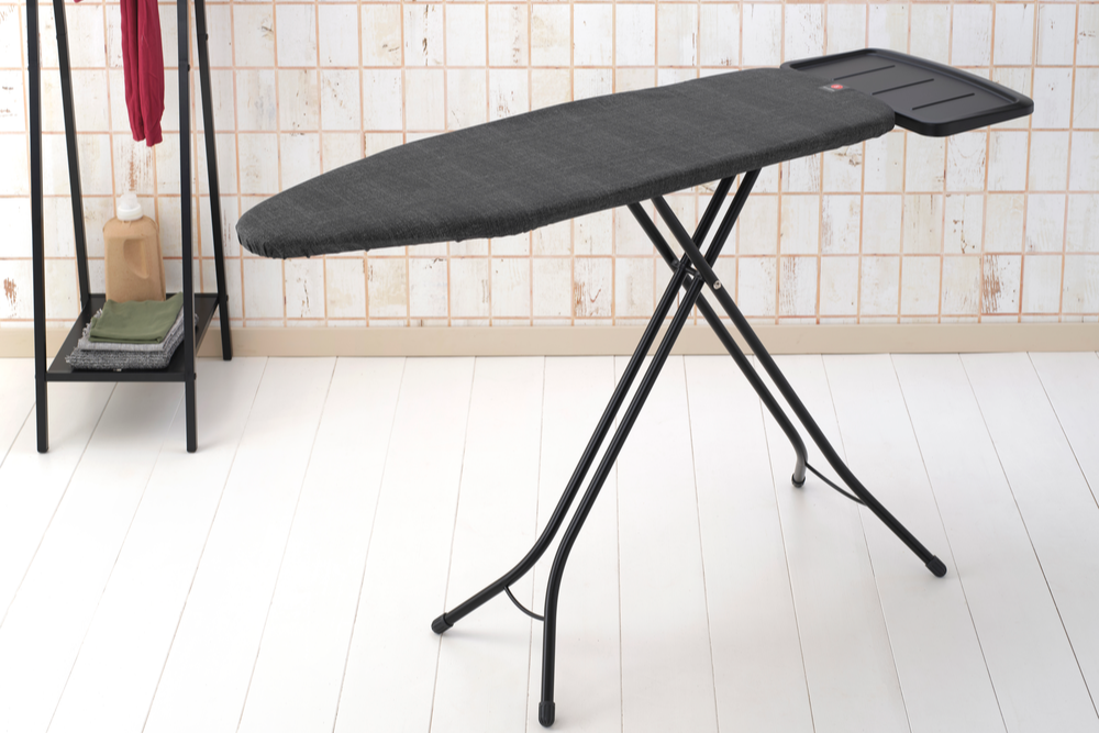 Strijkplank B, 124x38 cm, solide stoomunithouder - Denim Black