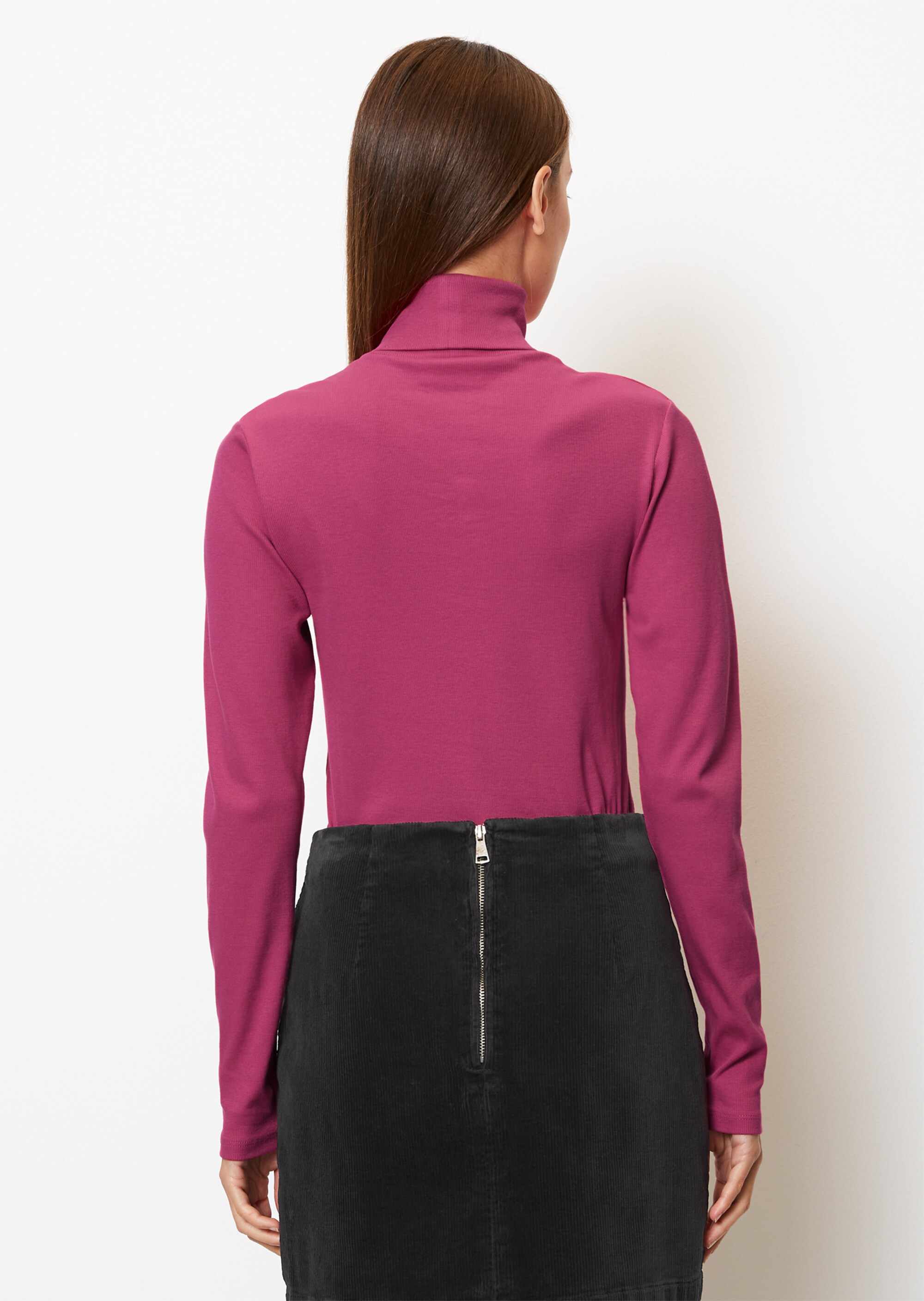 Turtleneck-Longsleeve aus Organic-Cotton-Rib-Jersey