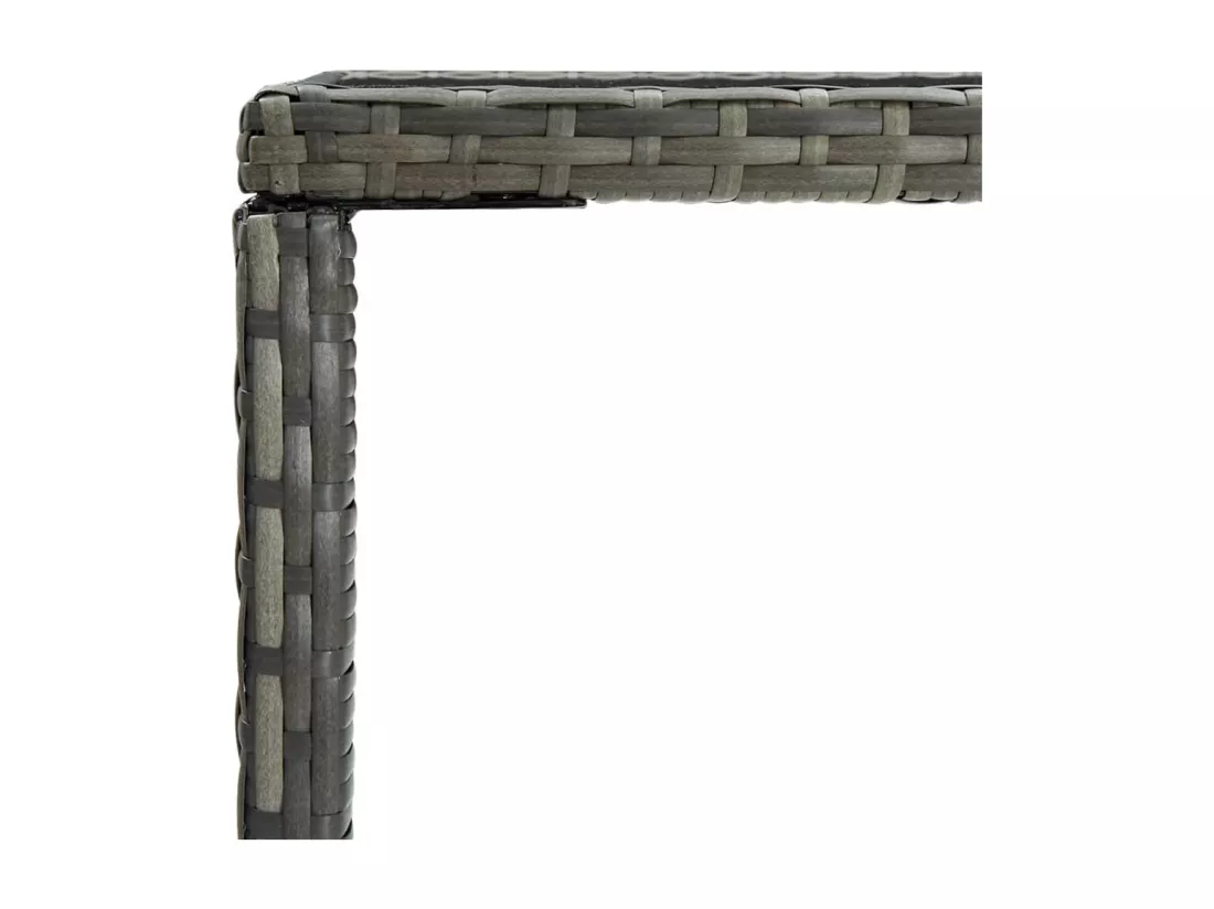 Prolenta Premium - Table de bar de jardin Gris 70x70x110cm Résine tressée et verre
