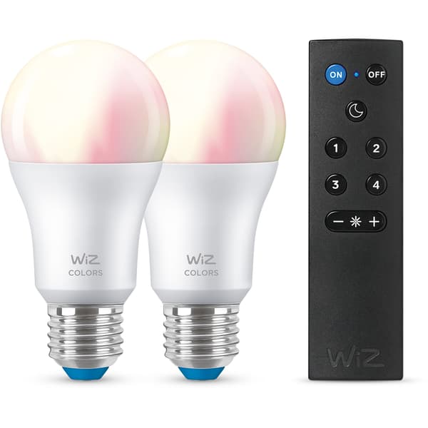 WiZ Startsett WCA 2x8,5W A60 E27 WiFi + Fjernkontroll