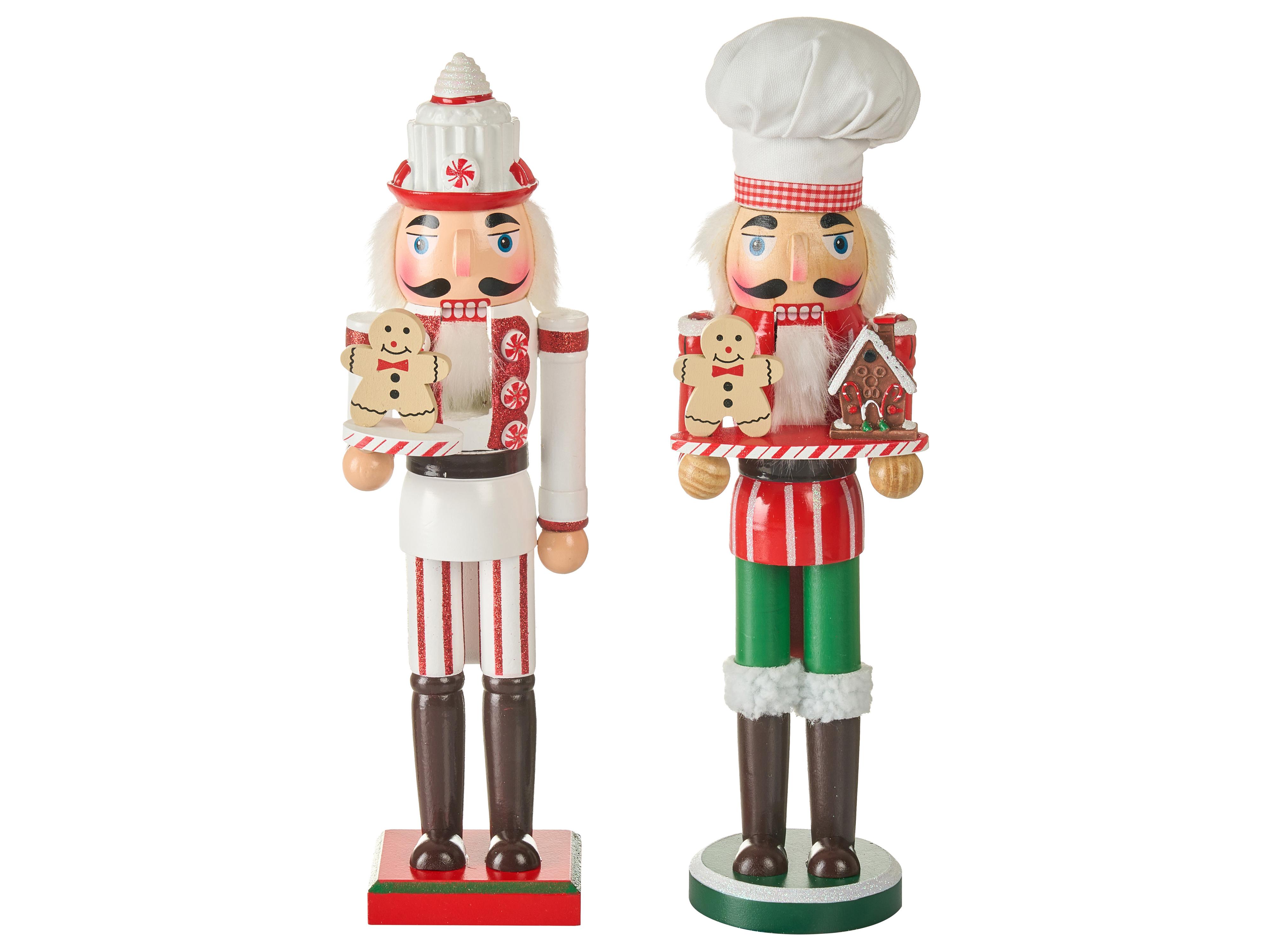 Set van 2 figuren BODSJON Notenkraker 35 cm Rood/wit