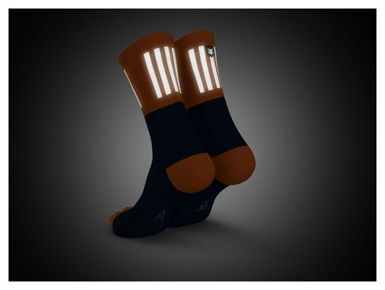 Chaussettes Running Incylence High-Viz V3 Bleu/Orange Fluo