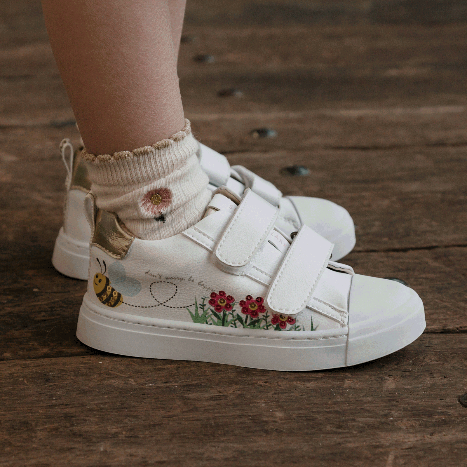 Shoesme weißer Sneaker mit Blumen