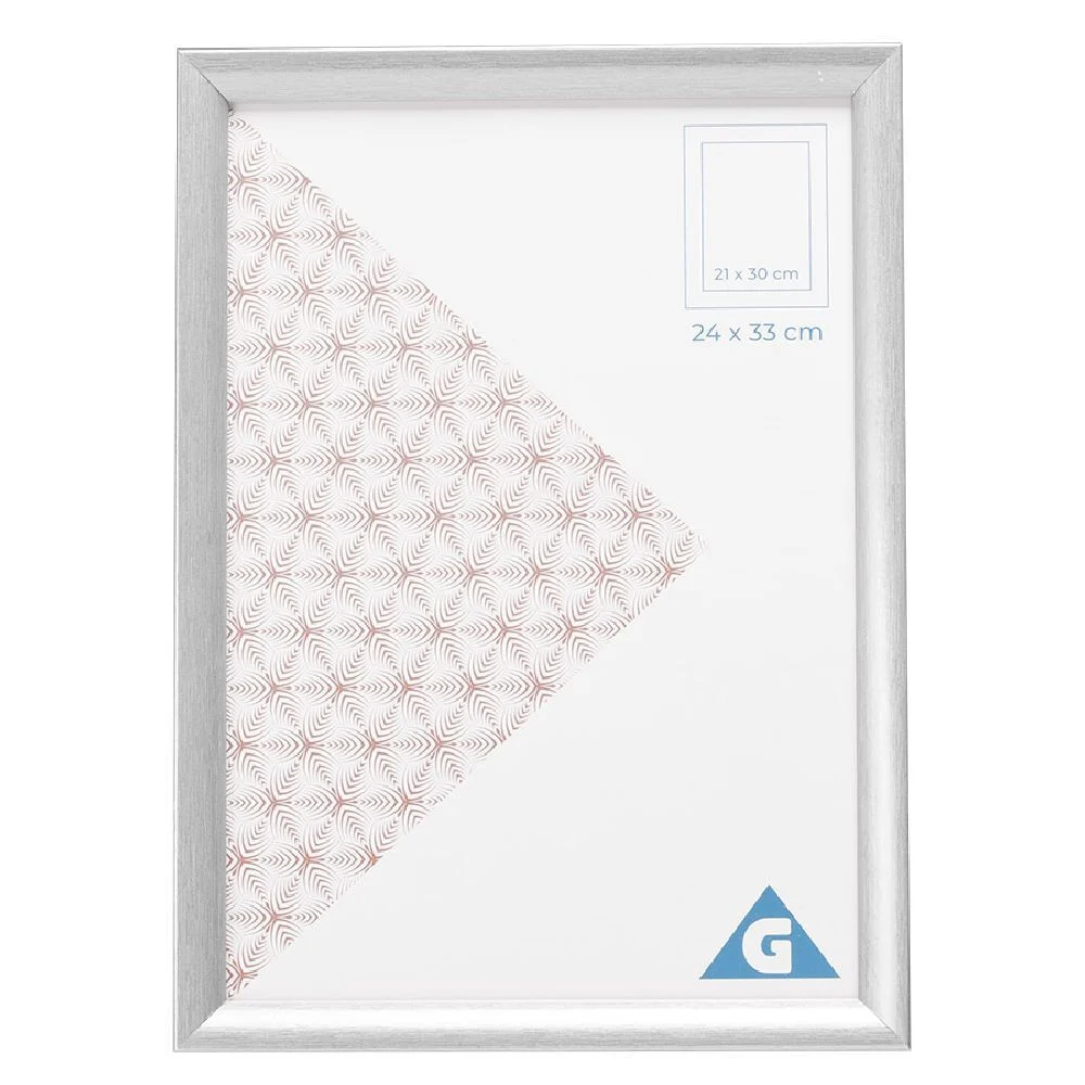 Cadre porte-photo argenté 21x29,7 cm