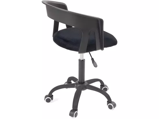 Chaise bureau roulettes accoudoir assise rembourée hauteur réglable pivotant AYA (noir)
