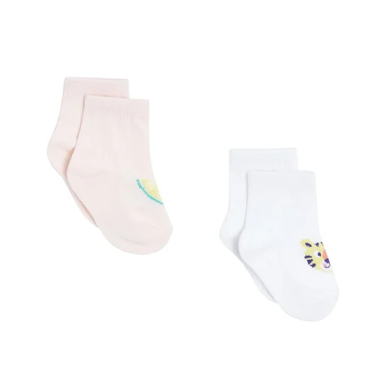 Travel With Love Lot de 2 paires de chaussettes   Rose et blanc        de               P'tit bisou