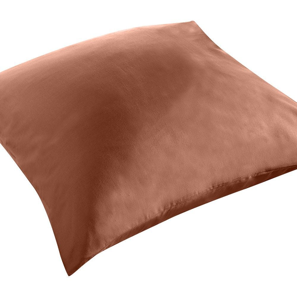 Taie d'oreiller carrée finition droite 63x63 cm sienne