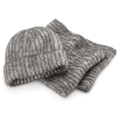 Unisex-Loopschal Rippenstrick, grau