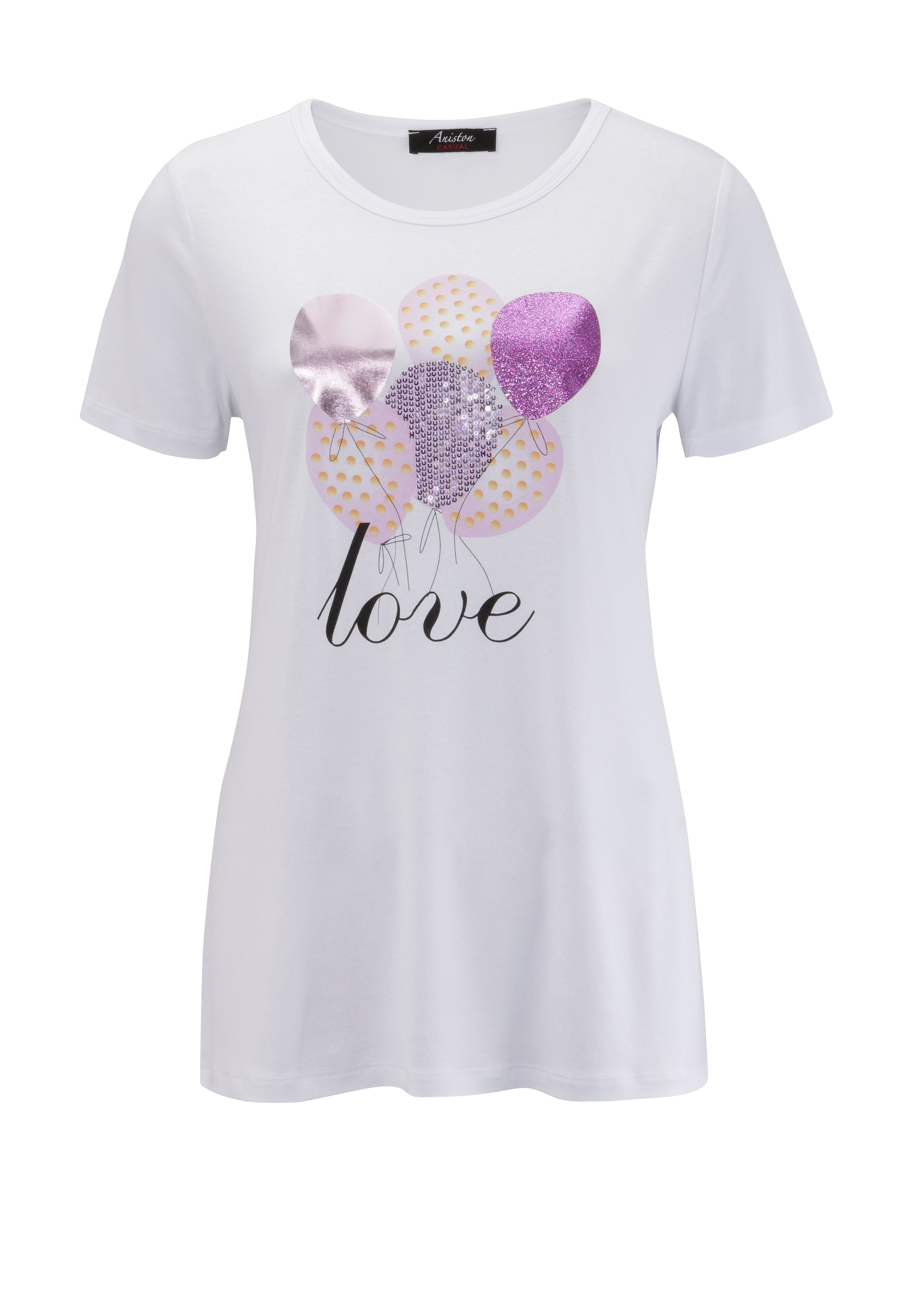 Aniston CASUAL T-Shirt , mit Luftballons bedruckt, teilweise mit Pailletten und Glitzerdruck