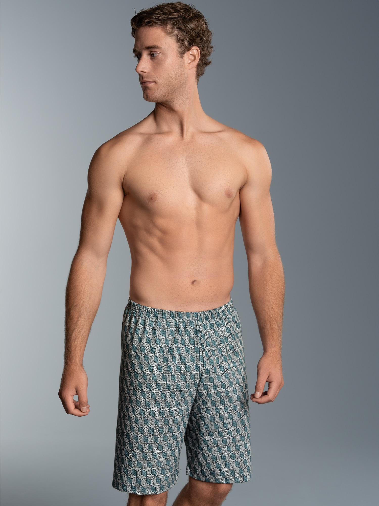 Bermuda mit Allover-Print Navy