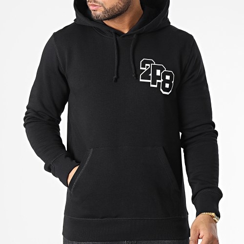 Sweat Capuche Drapeau 2P8 Noir Blanc
