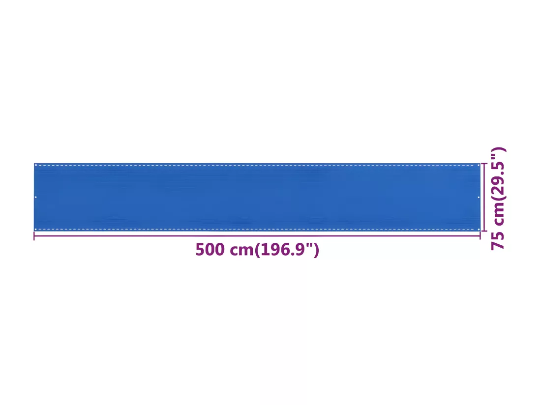 Écran de balcon Bleu 75x500 cm PEHD