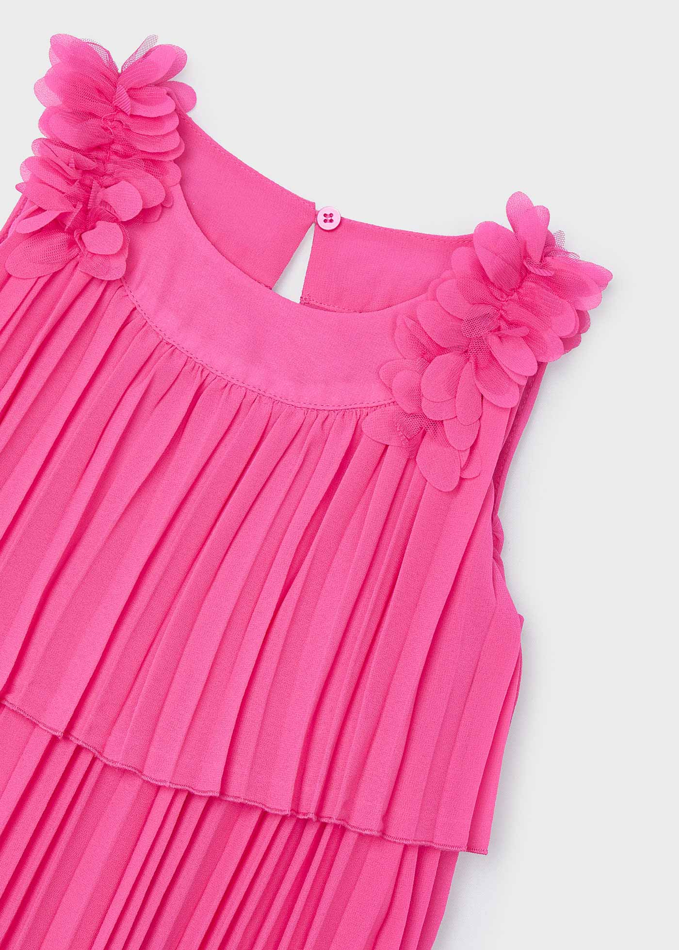 Vestido plissado fúcsia para meninas