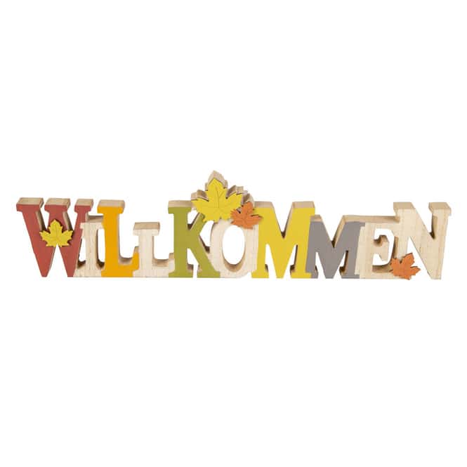 Deko-Schriftzug - Willkommen - aus Holz - ca. 44 x 2 x 11 cm