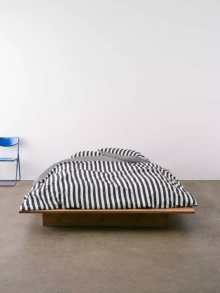 MARC O'POLO HOME Satin Bettwäsche CLASSIC STRIPE 70x90cm/140x200cm Navy  dunkelblau