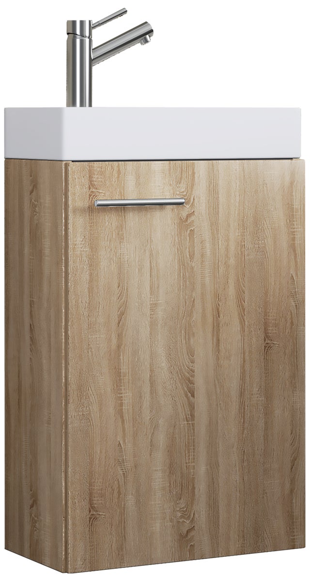 2-delige wastafelmeubel, smal, Slito Sonoma eiken