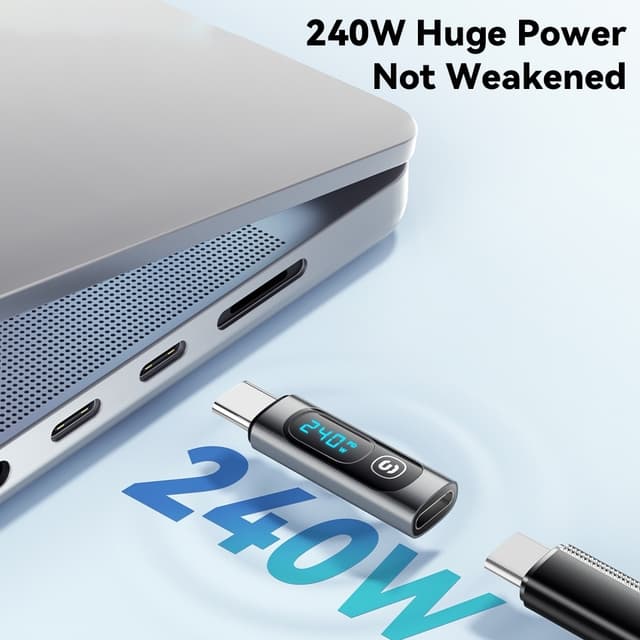 USB-C han til USB-C hun 240W Power Meter Tester Digital