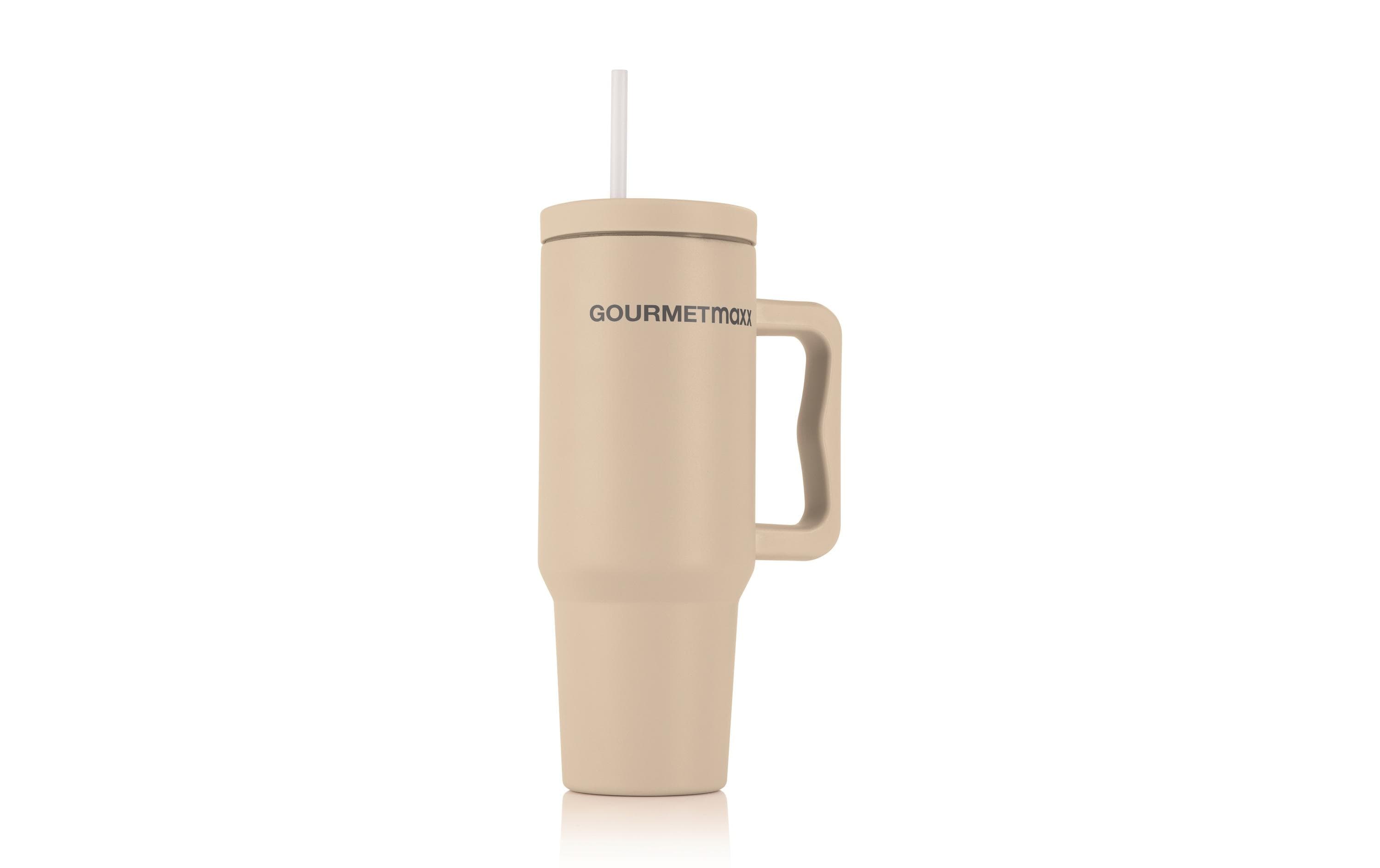 Thermobecher 1200 ml, BeigeIsolierbecher mit Griff