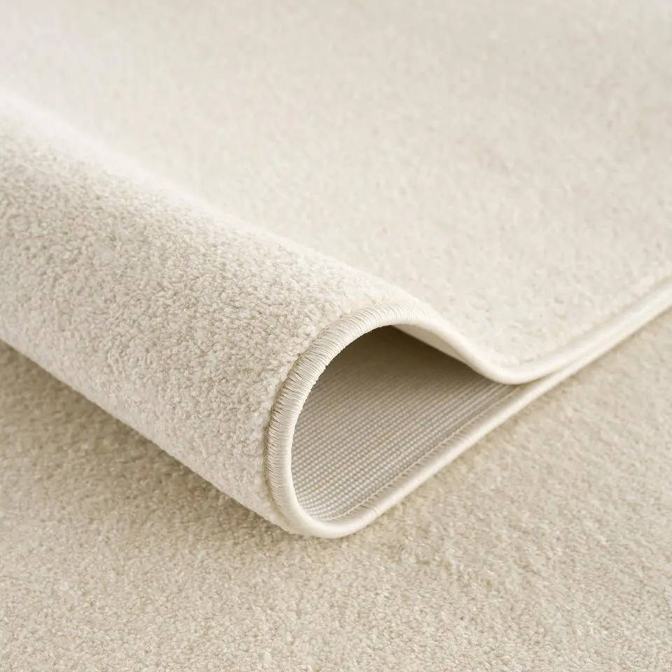 Uni Effen Laagpolig Vloerkleed Modern Creme - 200x290 CM