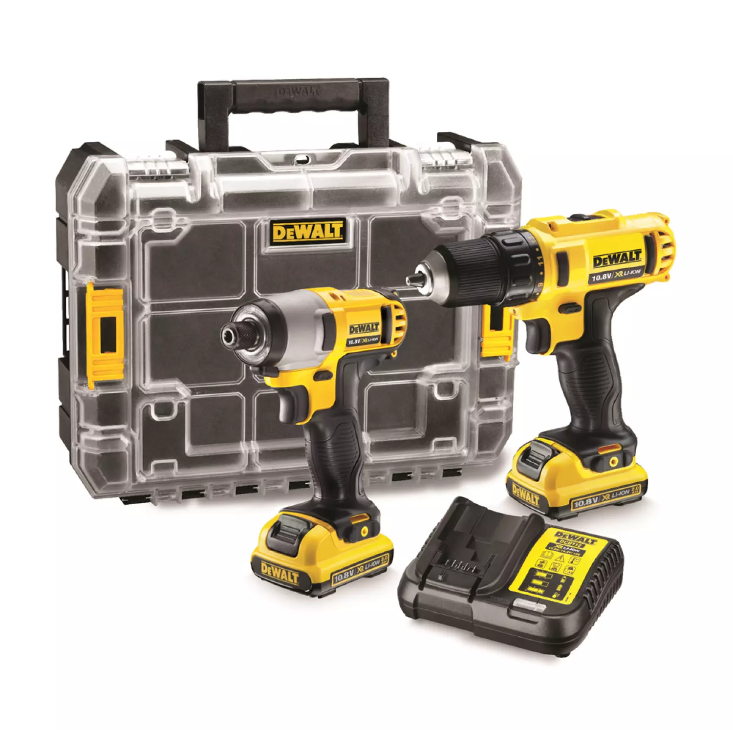 DeWALT DCK211D2T 12V Li-Ion accu boor-/schroefmachine (DCD710) & slagschroevendraaier (DCF815) combiset (2x 2.0Ah accu) in TSTAK