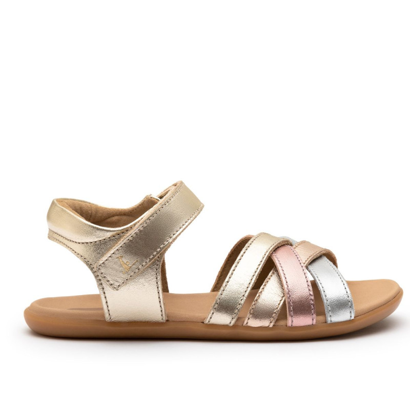 Tip Toey Joey Tip Toey Joey Kidos Criss Cross Champagne Metalic Salmon Rose Gold