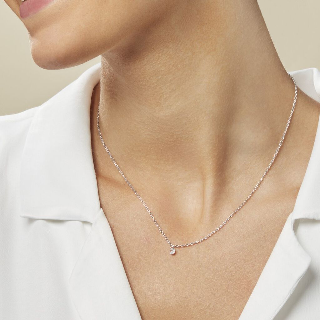 Collier Argent Blanc Constantin Oxyde De Zirconium
