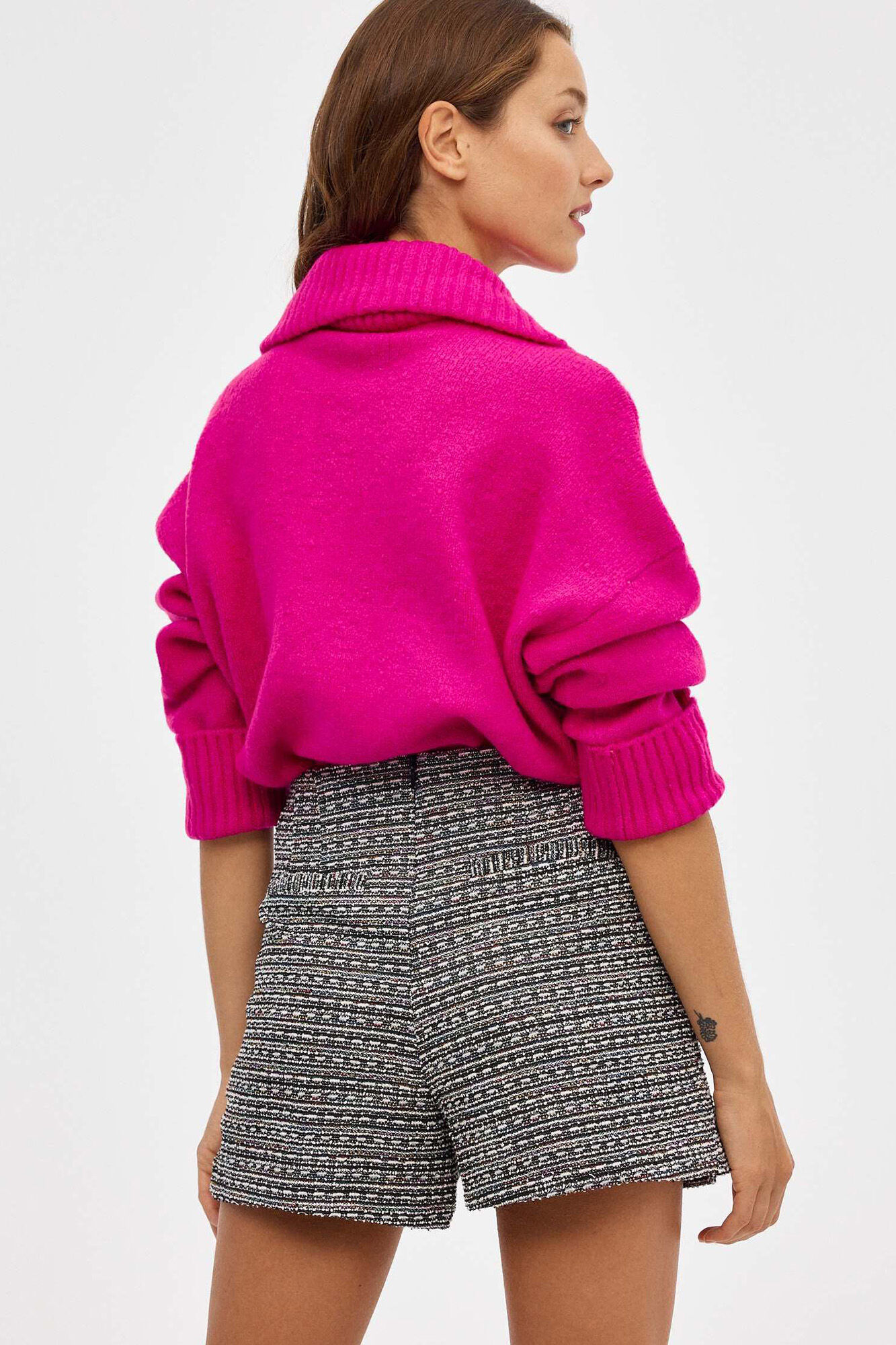 Saia-calça de tweed