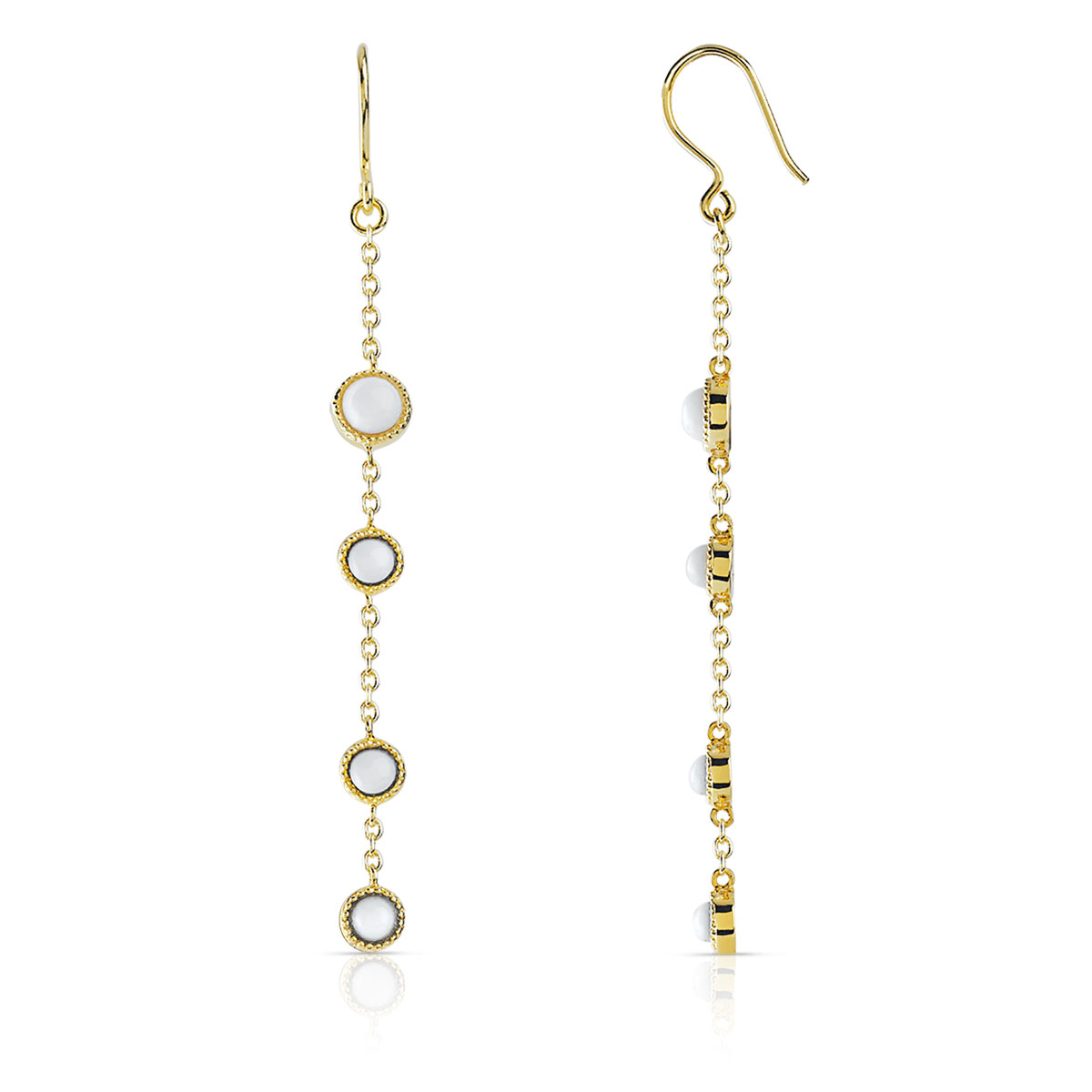 Boucles d'oreilles dorées agate