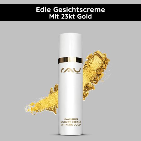 RAU Cosmetics Hyaluron Luxury Creme mit 23K Gold Tagespflege mit Aufpolsterungseffekt