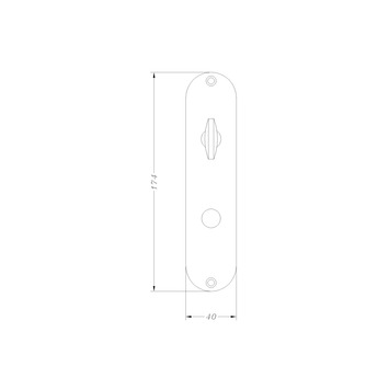 Schild met deurslot voor wc ovaal 63/8mm aluminium