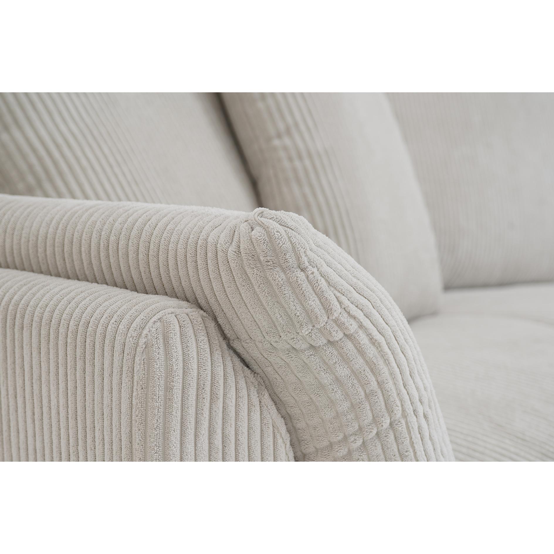 Big Sofa - cream - Cordstoff - mit Kissen