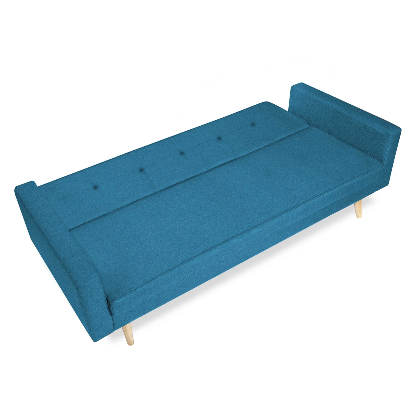 Canapé droit scandinave 3 places convertible LARS bleu canard