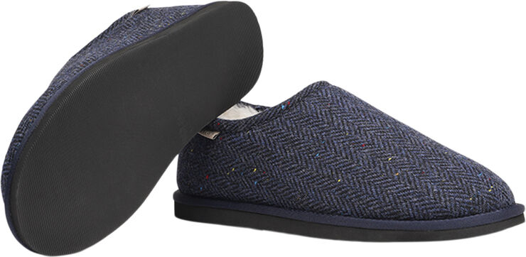 Lovelies PALPANA WOOL - CLOSED WOOL SLIPPERS WITH SHEARLING LINING Blue