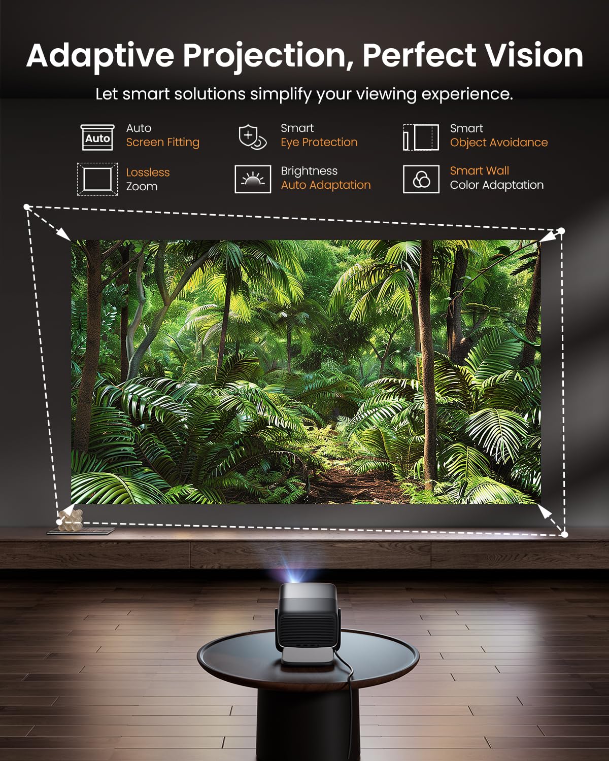 JMGO N1S Pro Videoprojecteur 4K Triple Laser, 2250 ISO Lumens, Google TV et Netflix Officiel, Autofocus 360° Temps Réel, Contraste 1600:1, 20W Dolby D