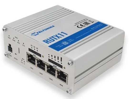 Teltonika RUTX11 - Trådløs router - WWAN 4-port switch - 1GbE - Wi-Fi 5 - DIN monterbar på skinne