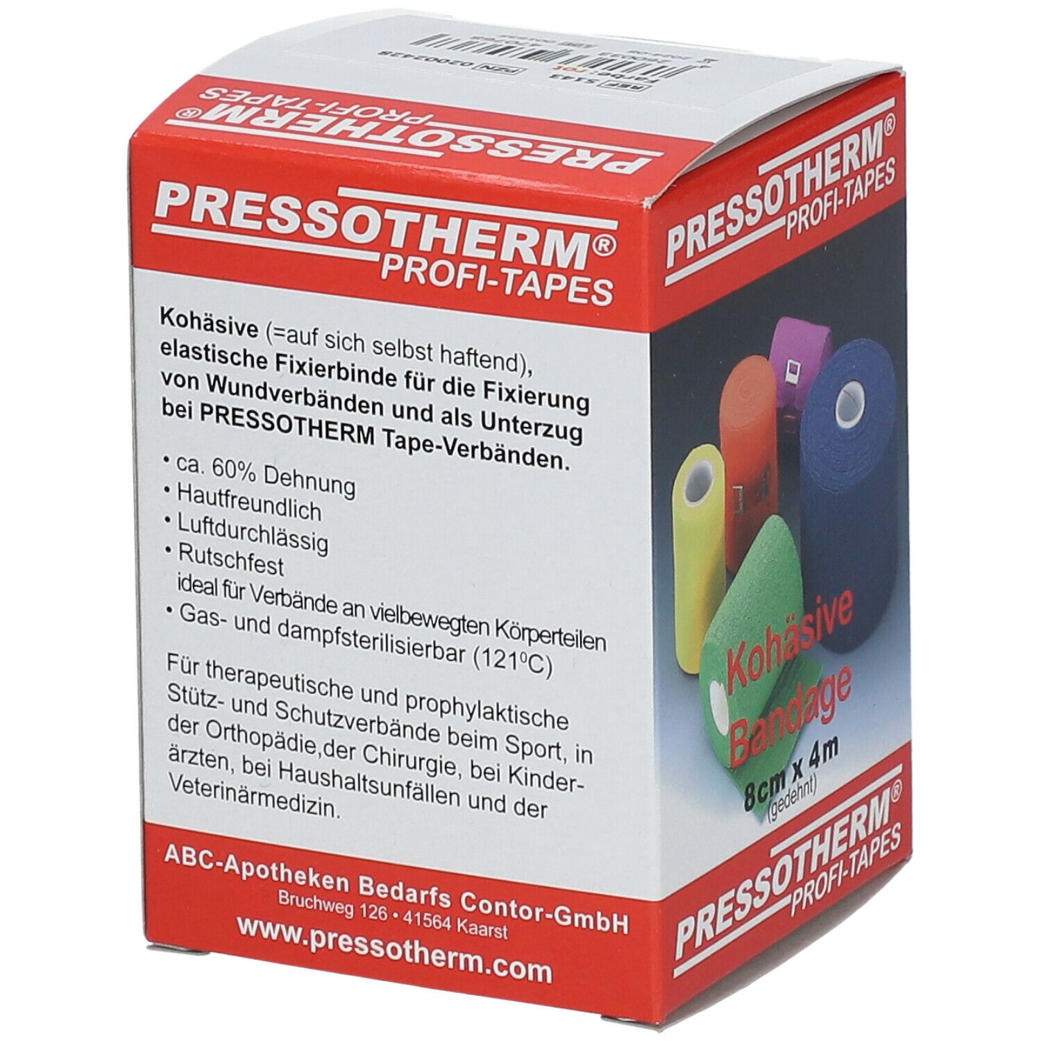 Pressotherm® Kohäsive Bandagen 8 cm x 4 m rot