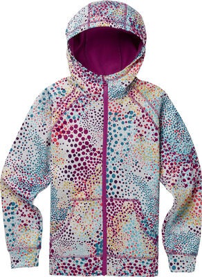 Burton Girls Crown Bonded Full-Zip Hoodie, Stout White Dots