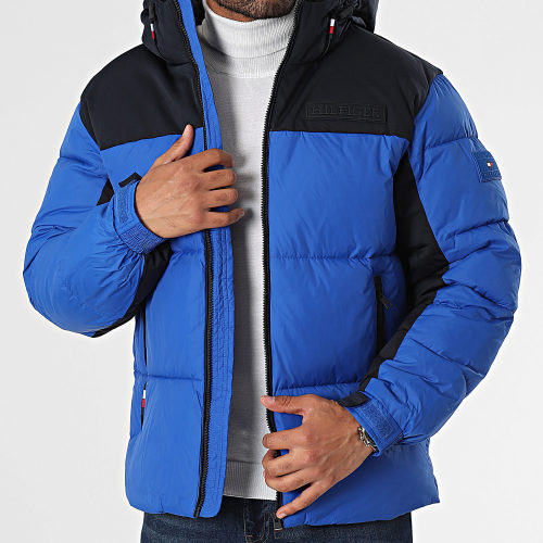Doudoune Capuche GWJ New York 2771 Bleu Roi Noir