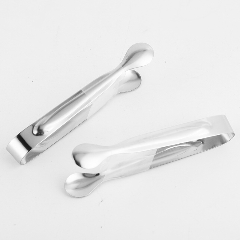 (11cm) Edelstahl Mini Servierzange für Zitronen / Zucker / Eiswürfel / Süssigkeiten - Silber