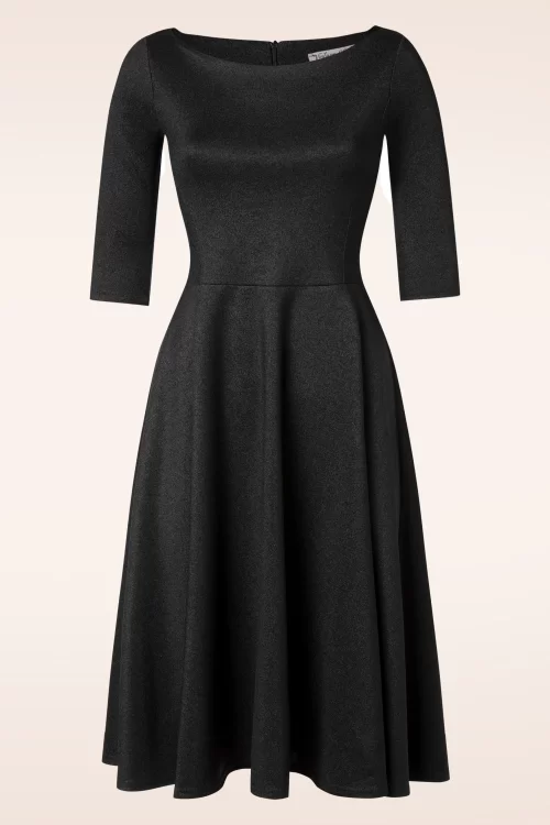 Vintage Chic for Topvintage Nina swing jurk in zwart disco