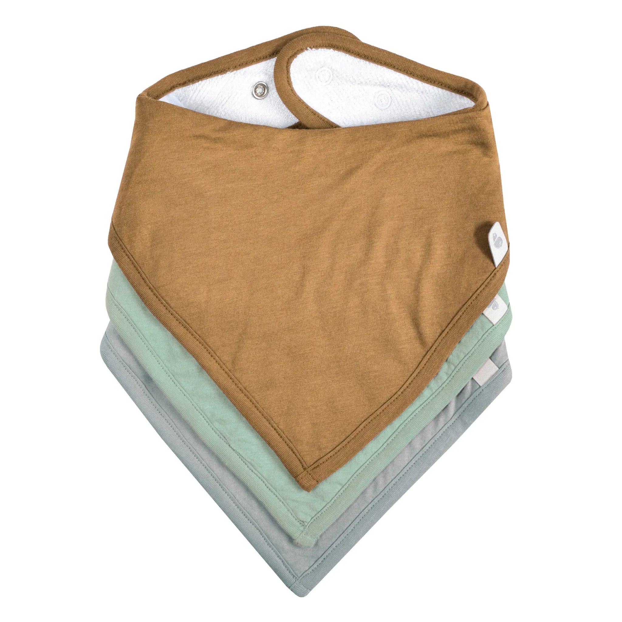 Perlimpinpin Bavoirs (3) Bambou Miel  Mousse  Gris