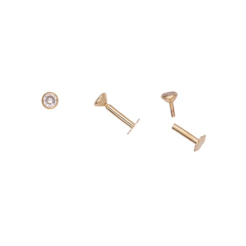 Piercing Or Jaune et Zirconium - Nez