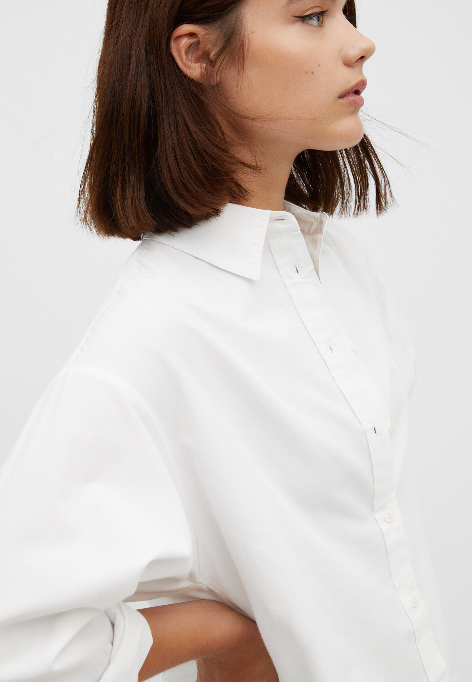 Camisa longa de popeline