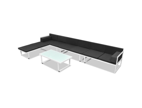VIDAXL - Salon extérieur Salon de jardin 5 pcs textilène aluminium noir