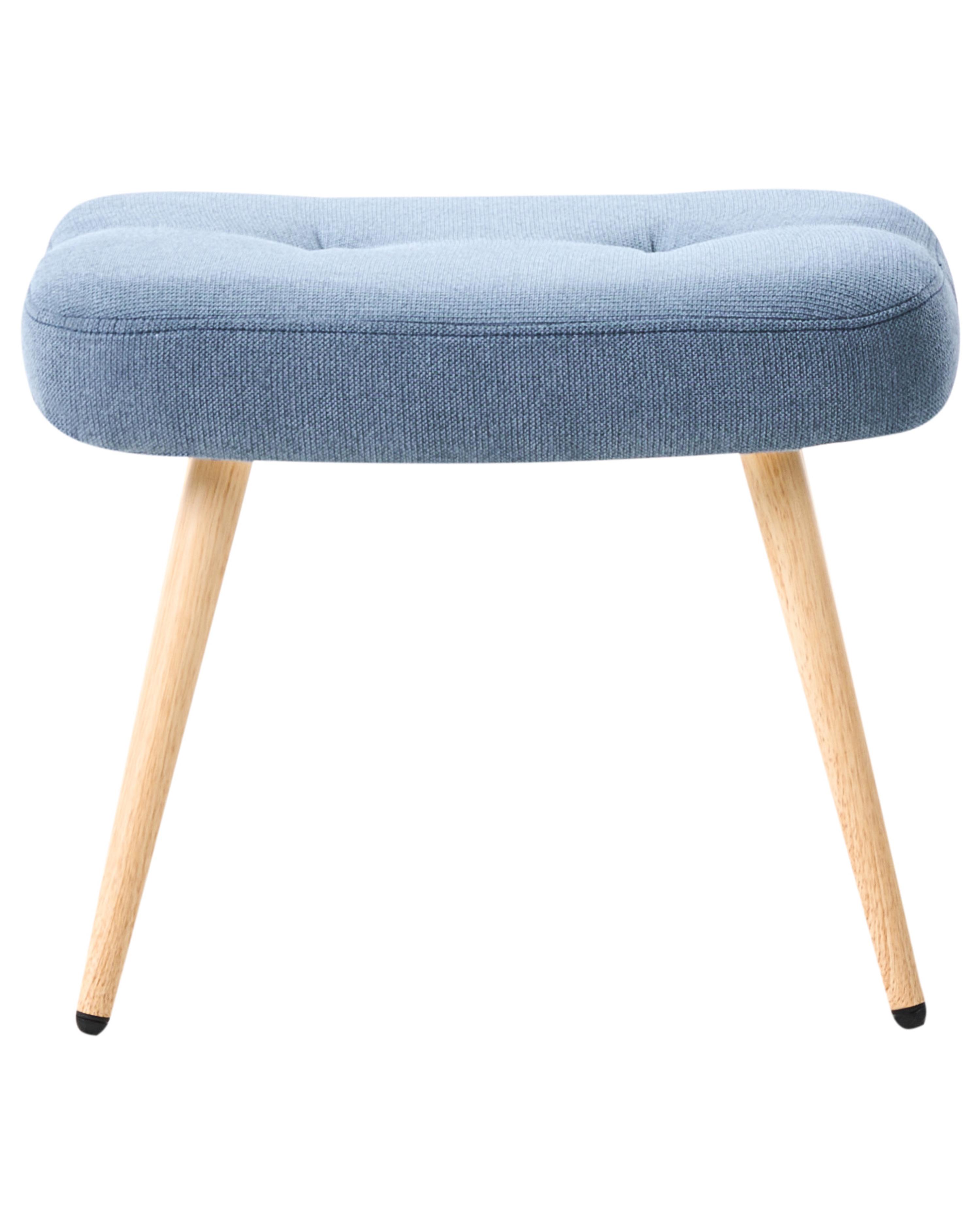 Oorfauteuil VEJLE met voetenbank Stof Donkerblauw