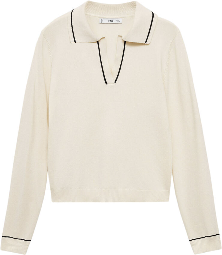 MANGO Knitted polo neck sweater Light beige