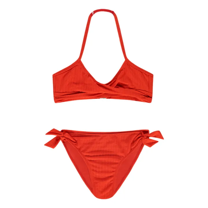 Beachlife Maillot 2 Pièces Croisé Texturé | Rouge